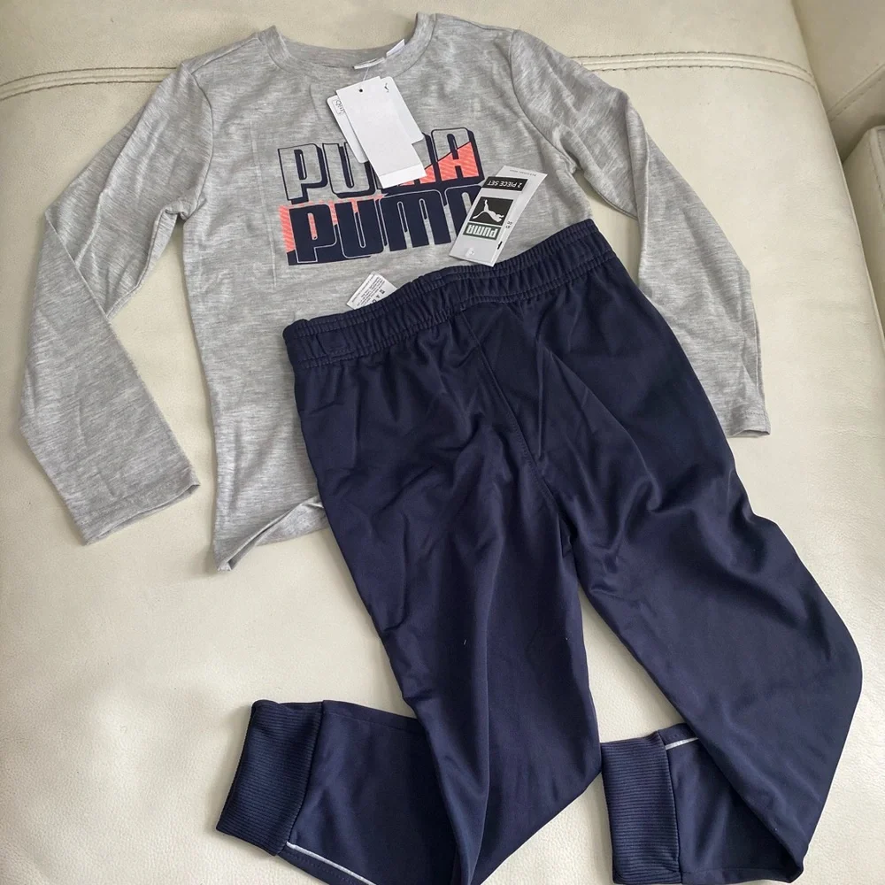 Puma Kids Gray and Blue Matching Set 6244 - Picture 2 of 3
